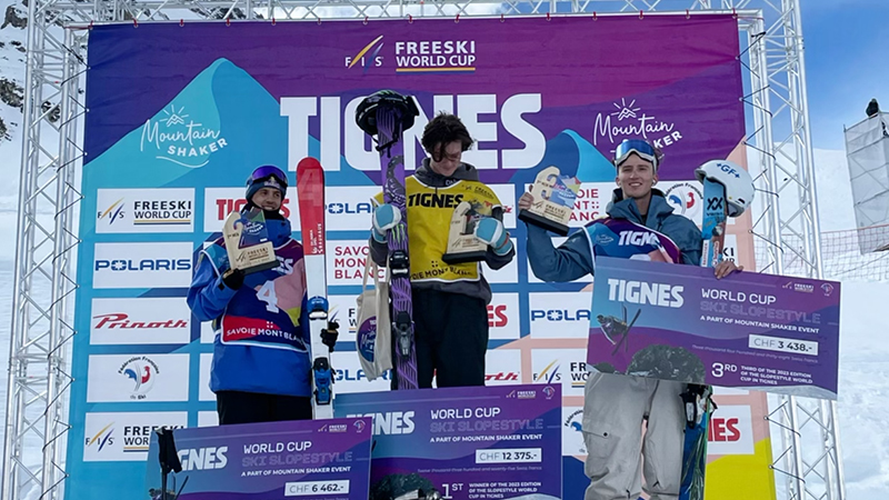 Jesper Tjäder på andra plats i världscupen i slopestyle i franska Tignes