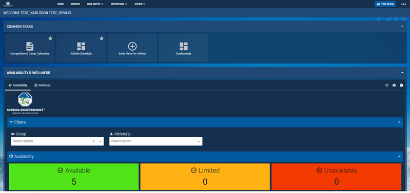 Hemsidan Teamworks AMS web